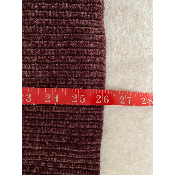 Matty M XS Chenille Crewneck Sweater Women's Recycled Fabric Plum Ribbed Hem - Picture 7 of 11